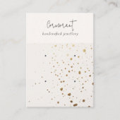 Chic Speckled Gold White Texture 2 Earring Holder Visitenkarte (Vorderseite)