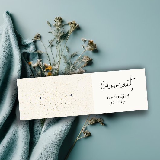 Chic Speckled Gold White Texture Earring Holder Mini Visitenkarte