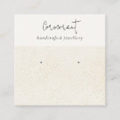 Chic Speckled Gold White Texture Earring Holder Quadratische Visitenkarte (Vorderseite)