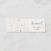 Chic Speckled Rust White Texture Earring Holder Mini Visitenkarte (Vorderseite)