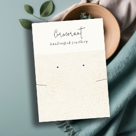 Chic Speckling Gold White Earring Necklace Display Visitenkarte