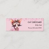 Chic Sphynx Cat Groomer Pink Glitzer Drift Mini Visitenkarte (Vorderseite)