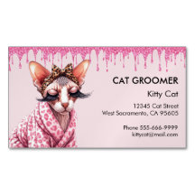 Chic Sphynx Cat Service Pink Glitzer Drift
