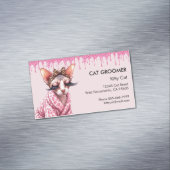 Chic Sphynx Cat Service Pink Glitzer Drift Magnetische Visitenkarte (Beispiel)