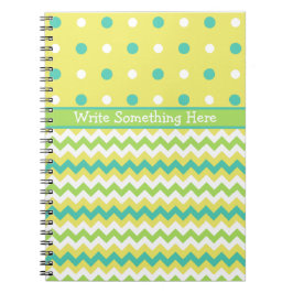 Chic Spiral Notebook: Polka Dots and Chevrons Notizblock