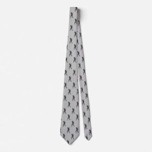 Chic Sports Baseball Hitter Silhouette Neck Tie Krawatte