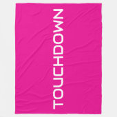 Chic Sporty TOUCHDOWN Moderne Schrift auf Hellrosa Fleecedecke (Vorderseite)