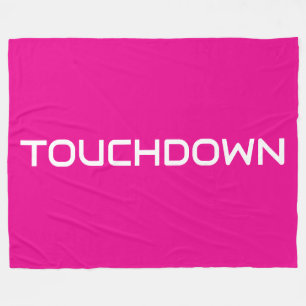 Chic Sporty TOUCHDOWN Moderne Schrift auf Hellrosa Fleecedecke