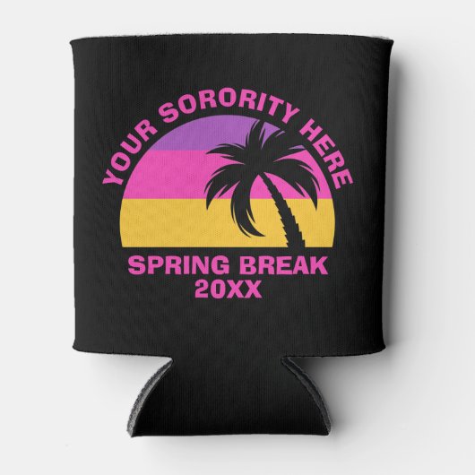 Chic Spring Break Party Hot Pink Black Beach Dosenkühler (Vorderseite)