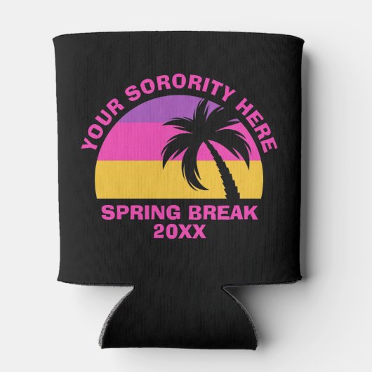 Chic Spring Break Party Hot Pink Black Beach Dosenkühler (Rückseite)