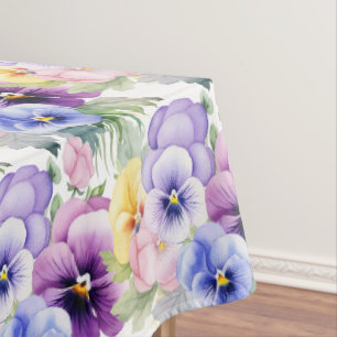 Chic Spring Colors Pansy Stiefmütterchen Tischdecke