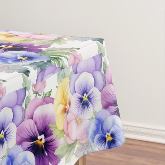 Chic Spring Colors Pansy Stiefmütterchen Tischdecke (Beispiel)
