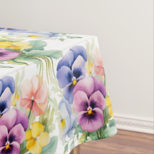 Chic Spring Colors Pansy Stiefmütterchen Tischdecke