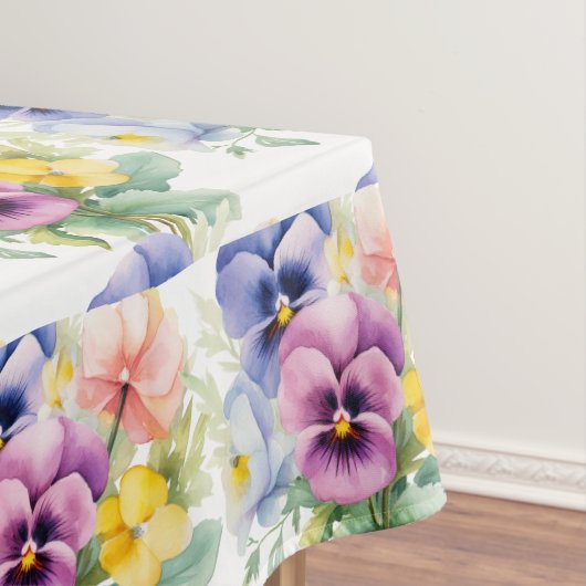 Chic Spring Colors Pansy Stiefmütterchen Tischdecke (Beispiel)
