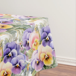 Chic Spring Colors Pansy Stiefmütterchen Tischdecke
