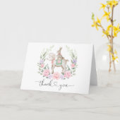 Chic Spring Floral Bunny Rabbit & Lamb Danke Karte (Gelbe Blume)