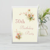 Chic Spring Flowers 30. Geburtstag Einladung (Stehend Vorderseite)