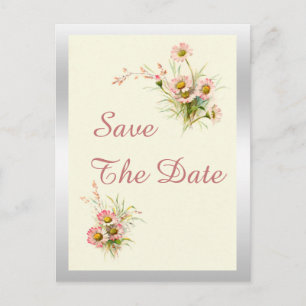 Chic Spring Flowers 55. Geburtstag Save the Date Ankündigungspostkarte