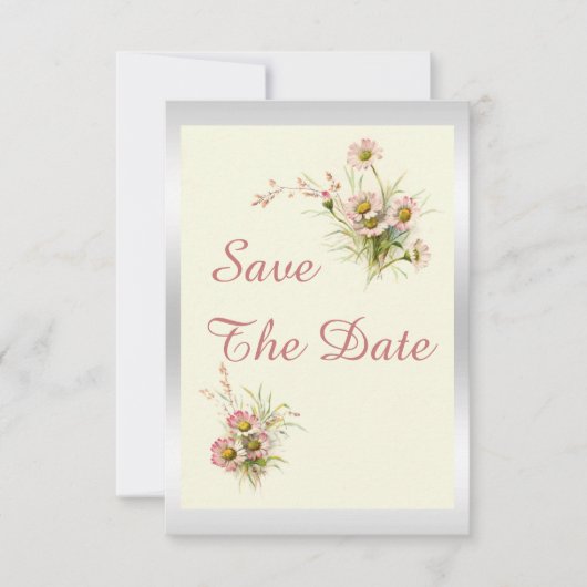 Chic Spring Flowers 90. Geburtstag Save The Date (Vorderseite)