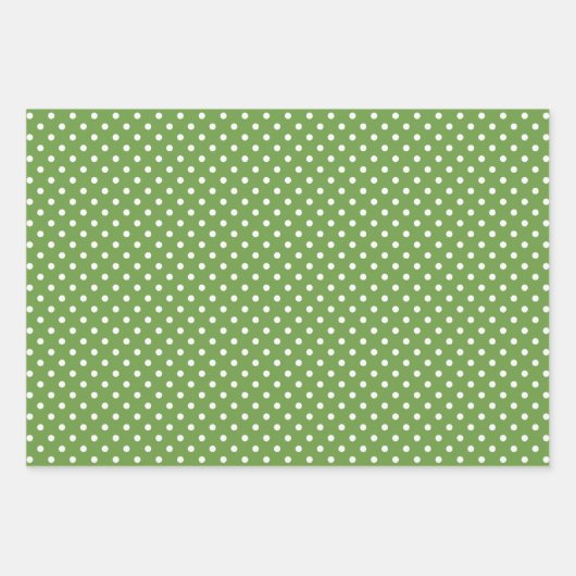 Chic Spring Forest Green Polka Dots Muster Geschenkpapier Set (Vorderseite 2)