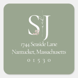 Chic Square Rücksendeadresse Sticker