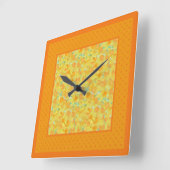 Chic Square Wall Clock, Affodils und Polka Docks Quadratische Wanduhr (Winkel)
