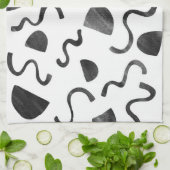 Chic Squiggles in schwarz-weiß Küchentüchern Geschirrtuch (Gefaltet)