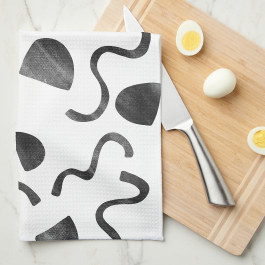 Chic Squiggles in schwarz-weiß Küchentüchern Geschirrtuch (Viertel Falte)
