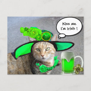 CHIC ST.PATRICK'S DACAT, GRÜNE ROSE, IRISH BIER POSTKARTE