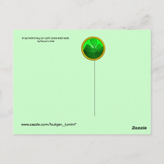 CHIC ST.PATRICK'S DACAT, GRÜNE ROSE, IRISH BIER POSTKARTE (Rückseite)