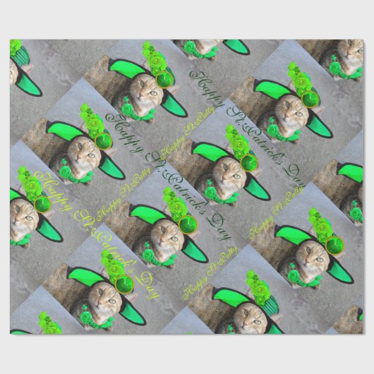 CHIC ST.PATRICK'S DACAT with HAT,GRÜNE ROSE, Geschenkpapier (Flach)