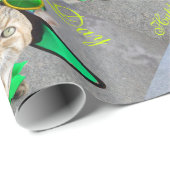 CHIC ST.PATRICK'S DACAT with HAT,GRÜNE ROSE, Geschenkpapier (Rolleneckpunkt)