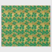 Chic St Patrick's Day Gold Green Kleeblatt Clover Geschenkpapier (Flach)