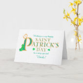 Chic St Patrick's Gruß für Onkel-Kleeblätter Karte (Gelbe Blume)