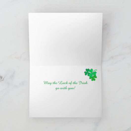 Chic St Patrick's Gruß Grandson Kleeblatts Karte (Innenseite)