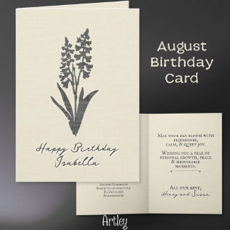 Chic Stamps Gladiolus August Birth Blume Linen Karte