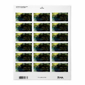 Chic Starry Abend Wedding Address Adressaufkleber (Vorne)