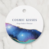 Chic Starry Galaxy Business Name QR Social Hang Geschenkanhänger (Vorderseite)