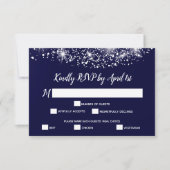 Chic Stars auf Navy Blue RSVP Karte (Vorderseite)