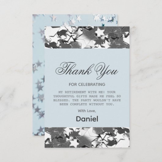 Chic Stars Surprise Retirement Party 2025 Dankeskarte (Vorne/Hinten)