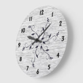 Chic Static Texture Black Numbers Große Wanduhr (Winkel)
