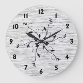 Chic Static Texture Black Numbers Große Wanduhr