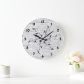 Chic Static Texture Black Numbers Große Wanduhr (Zuhause)