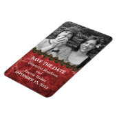 Chic Steampunk Foto Save-the-Date-Magnet, Rot Magnet (Linke Seite)