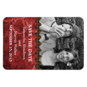 Chic Steampunk Foto Save-the-Date-Magnet, Rot Magnet (Horizontal)