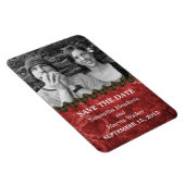 Chic Steampunk Foto Save-the-Date-Magnet, Rot Magnet (Rechte Seite)