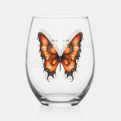 Chic Steampunk Industrial Viktorianisch Butterfly Weinglas Ohne Stiel (Rückseite)