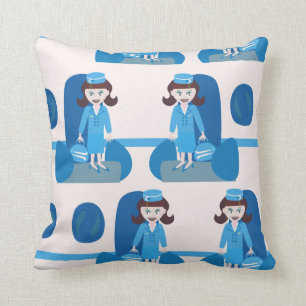 Chic Stewardess vom Jet Set Kissen