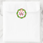 CHIC STICKER_CHRISTMAS WREATH #1 AUF WEISS RUNDER AUFKLEBER (Tasche)