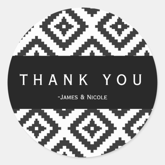 Chic Sticker für Schwarz-Weiß-Geometrie (Vorderseite)